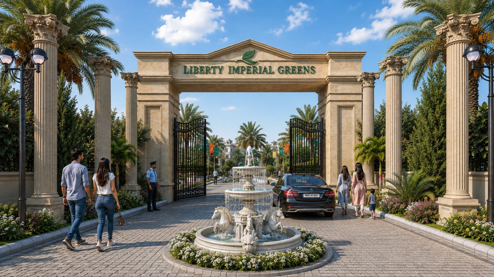 Monument entrance gate at Liberty Imperial Greens, Lucknow